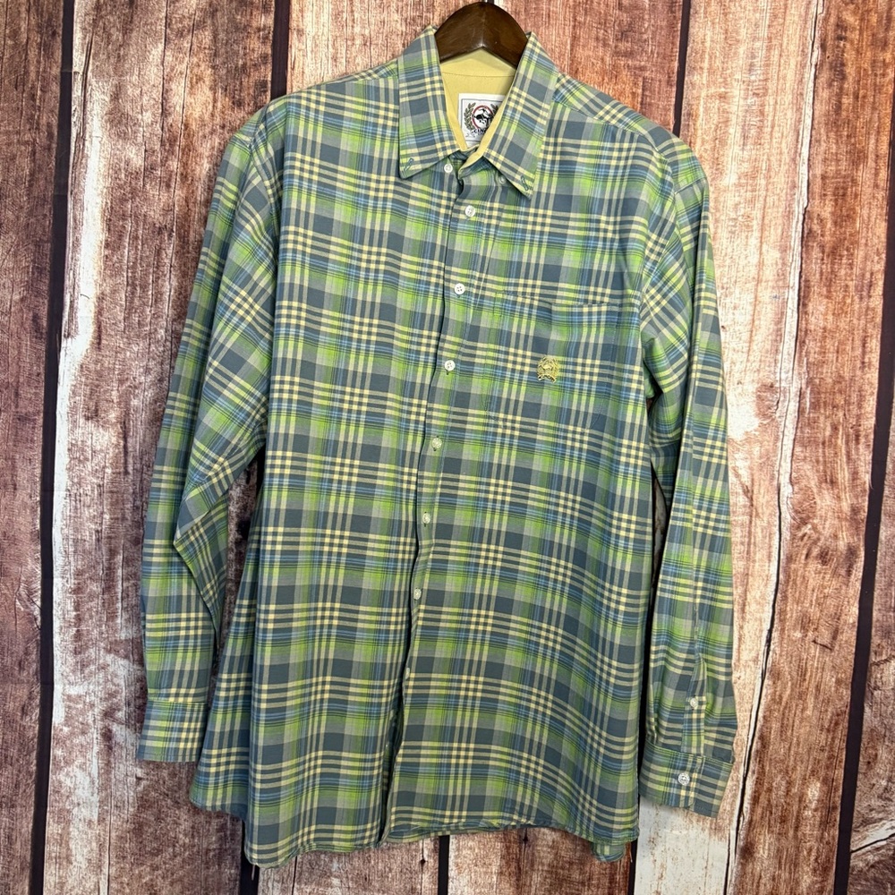 Cinch Men's Blue and Green Plaid Shirt